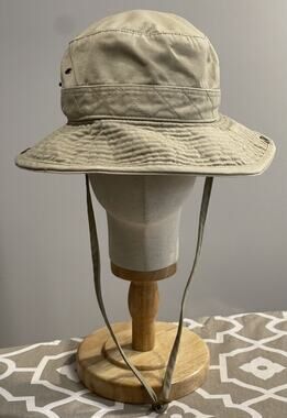 G Hat Cap Bucket Mens One Size Beige Adjustable Lined Mesh Back Travel
